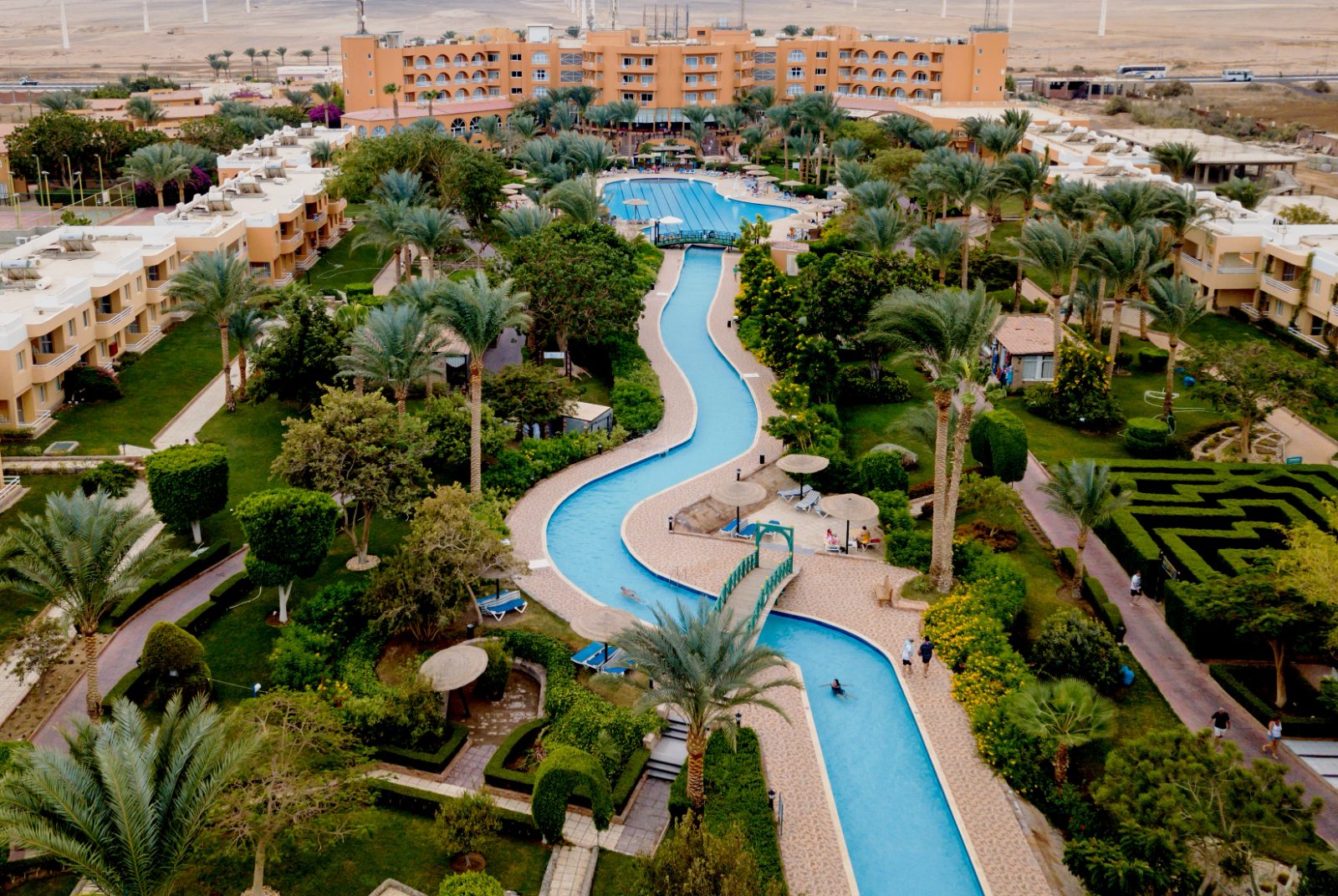 Resort gardens and pools