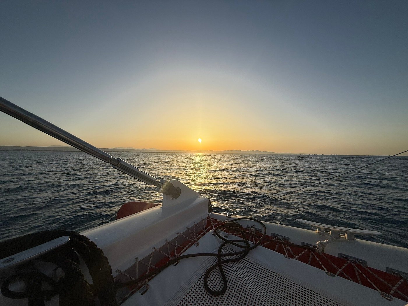 Sunset from the catamaran